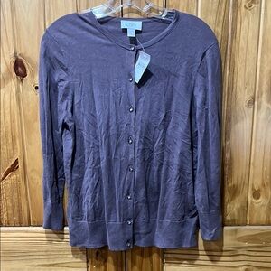 LOFT Women's Rich Purple Cardigan